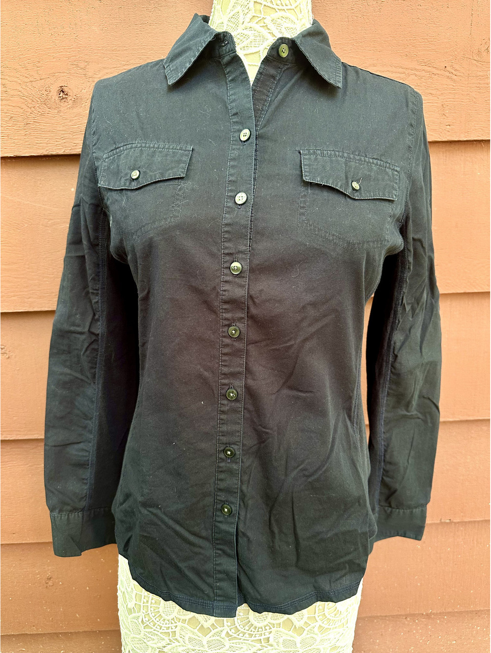 Converse One Star Black Button Up Shirt Office Siren Gorpcore